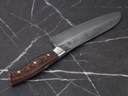 Кухонный нож "Сантоку" со следами ковки, сталь Х12МФ, рукоять венге