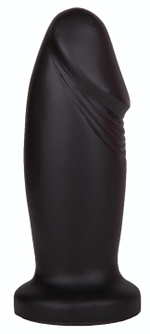 Чёрный анальный плаг фаллической формы - 13,7 см. (Цвет: черный)