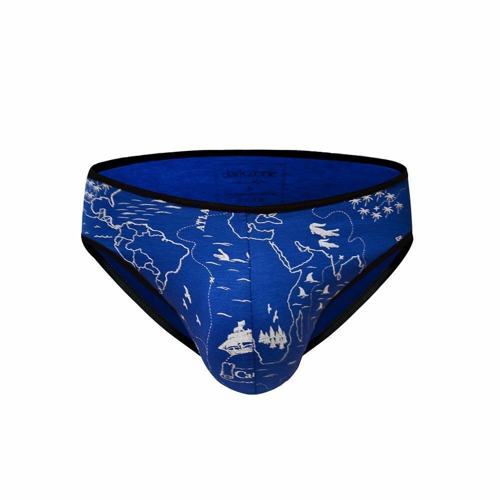 Мужские трусы слипы бирюзовые с черной окантовкой E5 Underwear Cotton