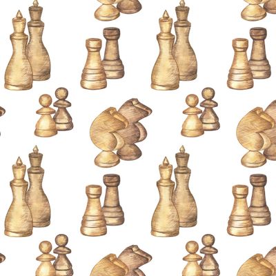 Шахматные фигуры на белом / Chess on white