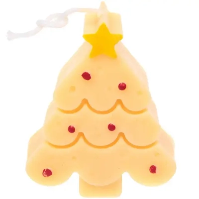 Свеча «Волшебная ёлочка» 8,1*6,2 см (65 гр), Оранжевый (упаковка 12*12*3 см)