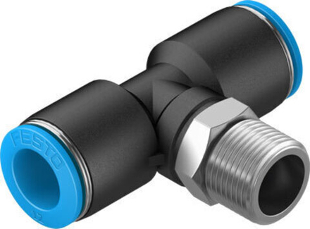 QST-3/8-12 Тройник с цанговым зажимом и резьбой