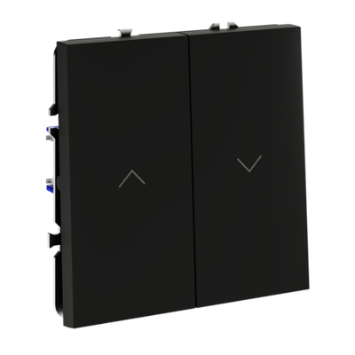 Выключатель встраиваемый VOLTUM S70 для жалюзи 10А, (черный матовый)