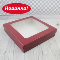Коробка для кейтеринга / фуршета 37х37х8 см Бордо