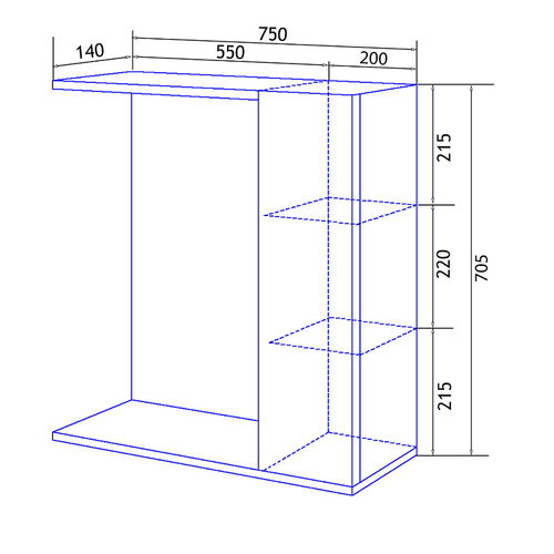 Зеркало-шкаф Loranto Дина 75, 750х700х140 правостороннее, белое (CS00049720)