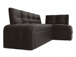 Диван кухонный угловой Люксор правый угол, Коричневый, Экокожа, 28596