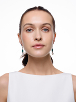 Серьги "Pearl charm" green Silver