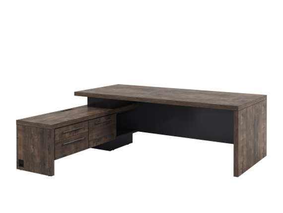 Стол левый 2200х2000х750 с опорной тумбой и блоком розеток T-22L.1000-02