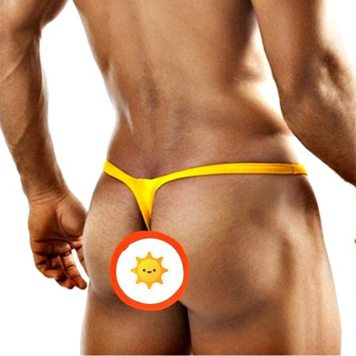 Мужские трусы стринги желтые Romeo Rossi RR1039-13