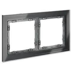 Рамка стеклянная VOLTUM S70 на 2 поста, (графит, стекло) vls110207