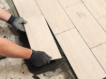 Порядок работы с выравнивающим плиточным клеем ОСНОВИТ МАСТПЛИКС АС12 Т