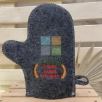 Варежка банная с вышивкой «О боже какой мужчина», цвет серый, без упаковки