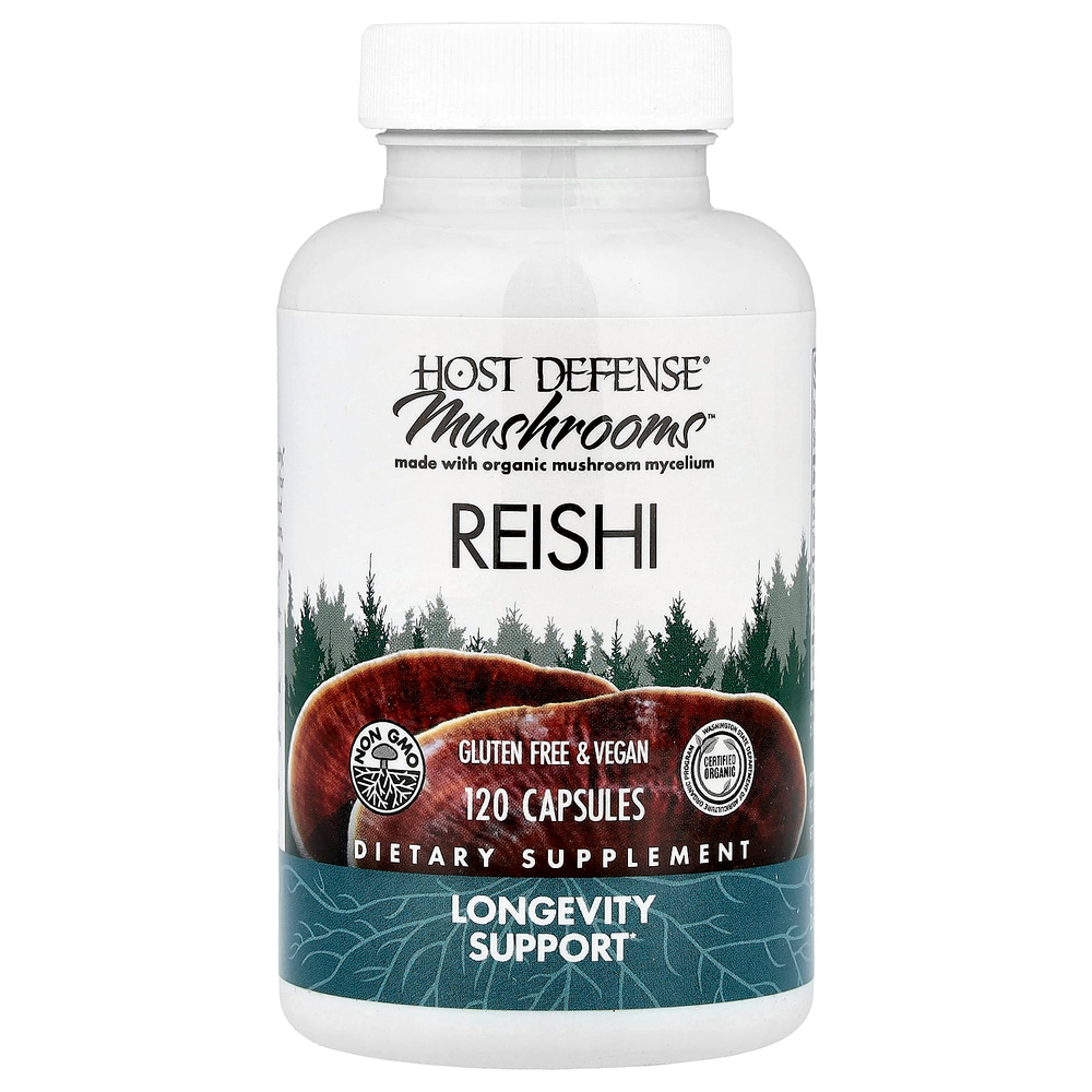 Host Defense, Mushrooms™, рейши, 120 капсул