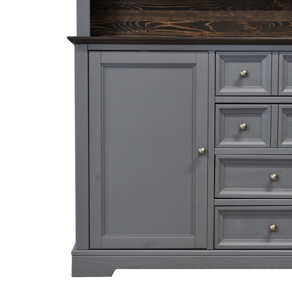 Буфет деревянный Лэйквью 155х41х202 см с подсветкой