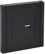 FORTE&PIANO Розетка USB A+C 18Вт FP151 черный IEK