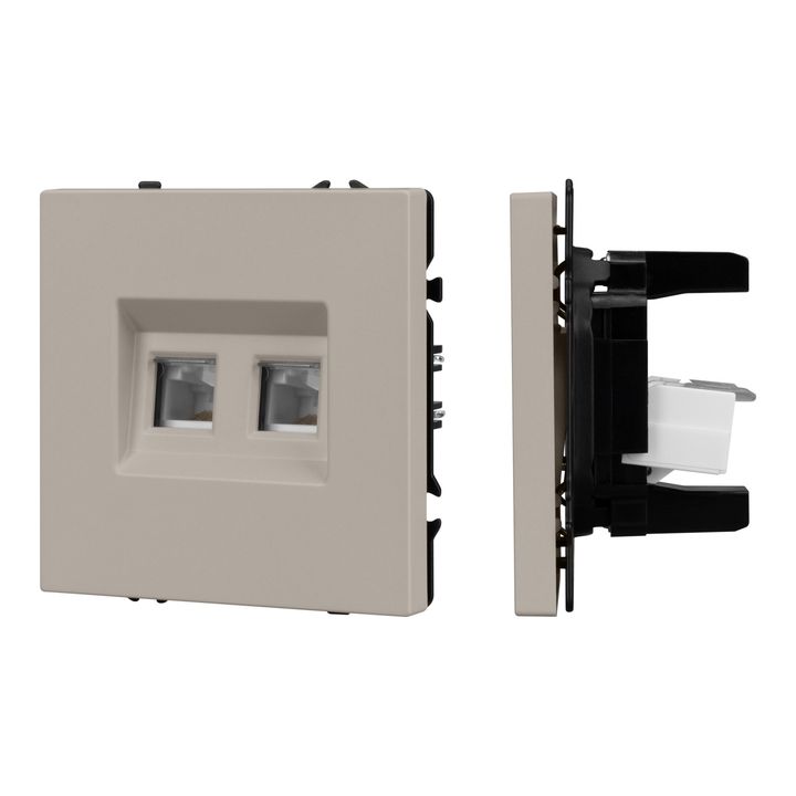 Механизм сдвоенной компьютерной розетки SCT-NOBE-MPC2-SFPL-CA (RJ-45, CAT6) Arlight 059450