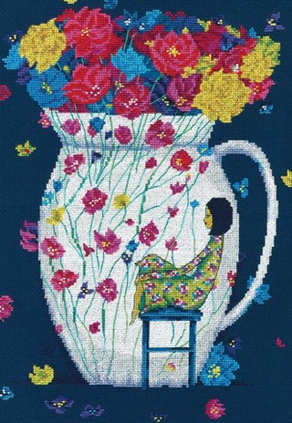 "Скучаю по цветам"-M718 вышивка