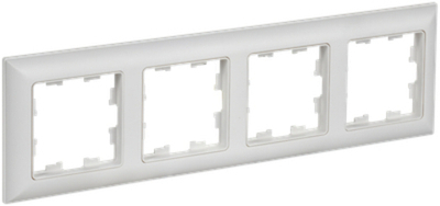 BRITE Рамка 4-местная РУ-4-БрАБ арктический белый/белый IEK