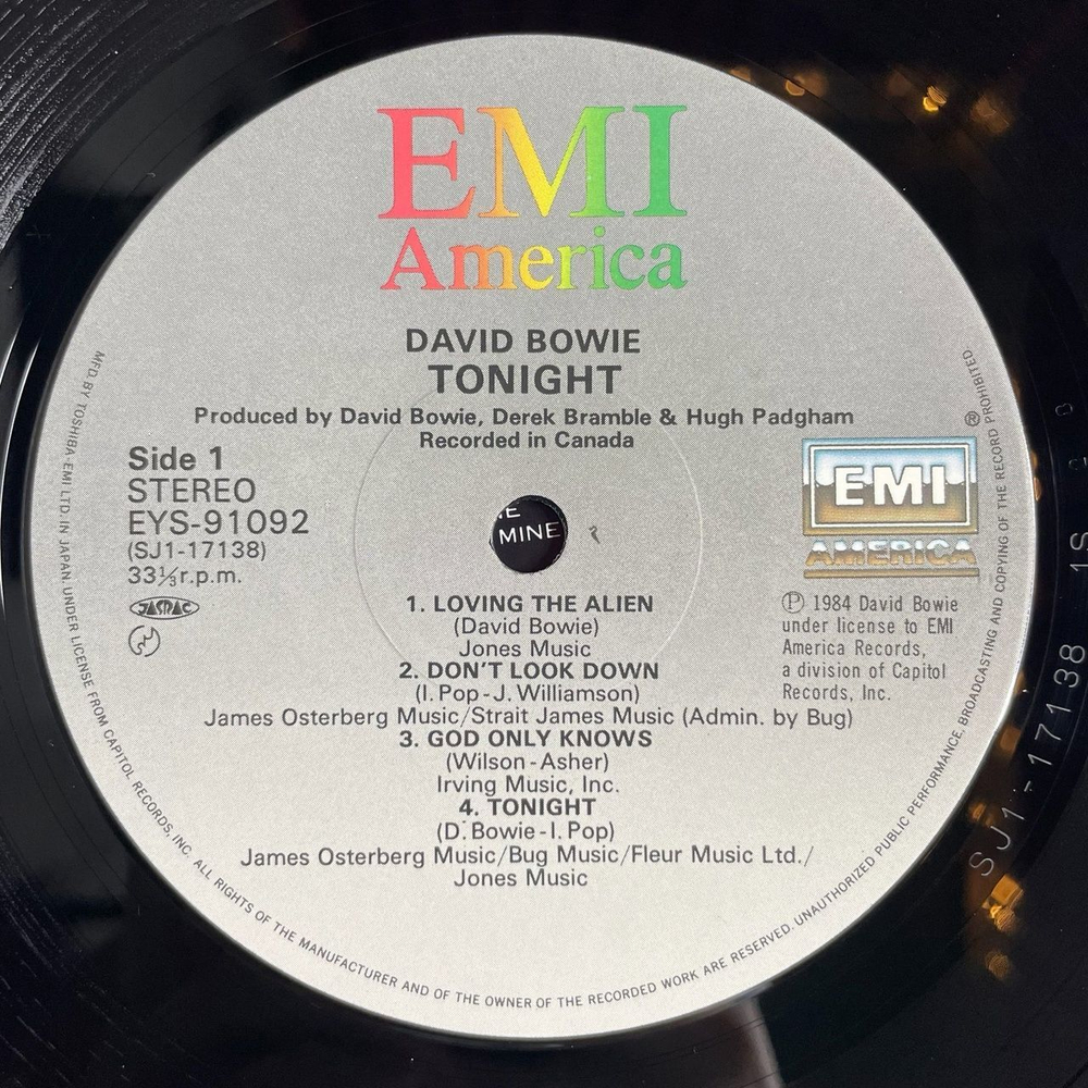Винтажная виниловая пластинка LP David Bowie Tonight (Japan 1984) (No obi) Don't Look Down