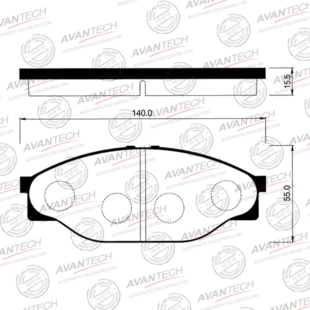 Колодки тормозные дисковые Avantech (противоскрипная пластина в компл.) AV796