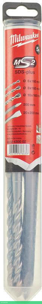 Набор долот и буров Milwaukee M2 SDS-Plus 5шт (4932430002)