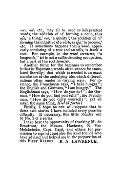 A first reader. Intended for those who are beginning the study of Esperanto | E A Lawrence
