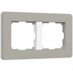 Рамка на 2 поста Werkel Split (дымчатый/белый, soft-touch) W0023067