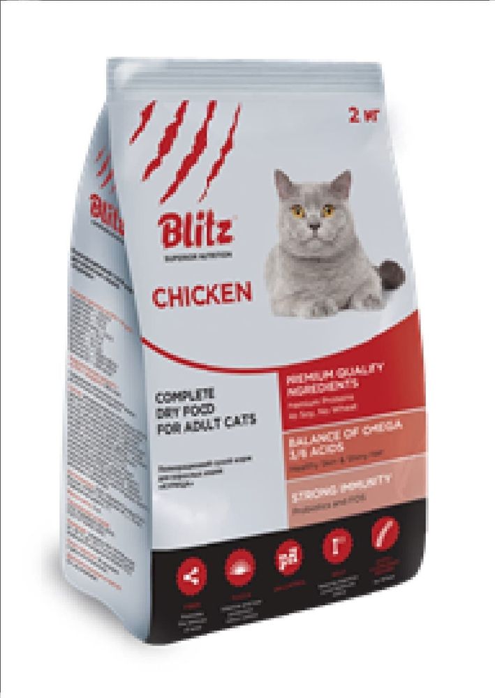 BLITZ 2кг ADULT CATS CHICKEN/сухой корм для взрослых  кош. с Курицей/