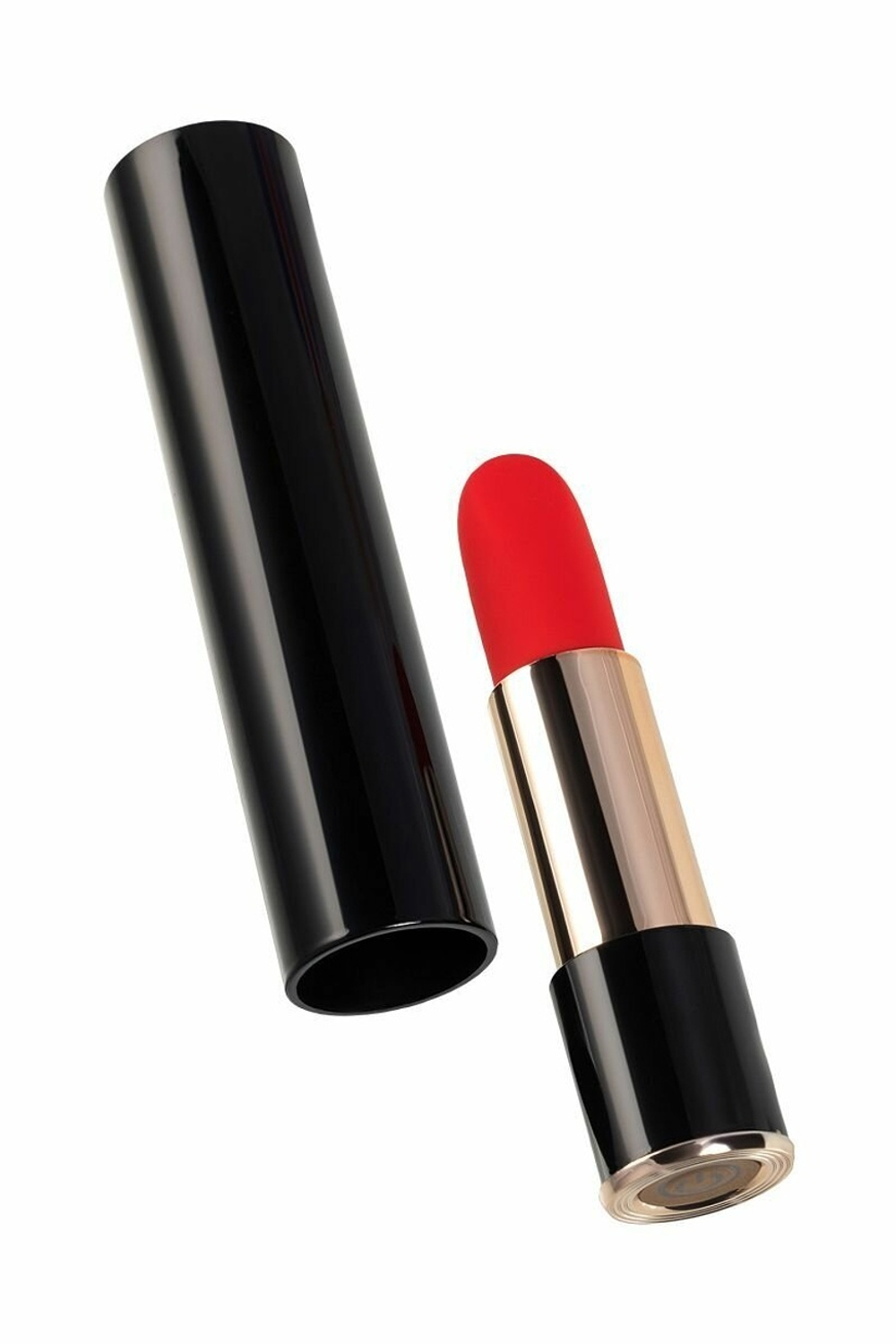 Красный мини-вибратор в виде помады Merlo - 10,5 см. (Цвет: черный с красным)