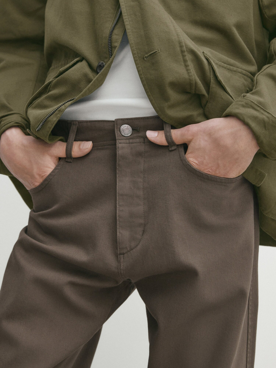 Massimo Dutti Джинсовые брюки свободного кроя, хаки