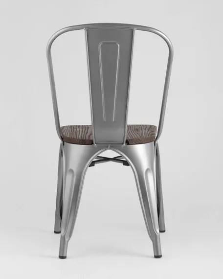Стул TOLIX WOOD серебристый матовый