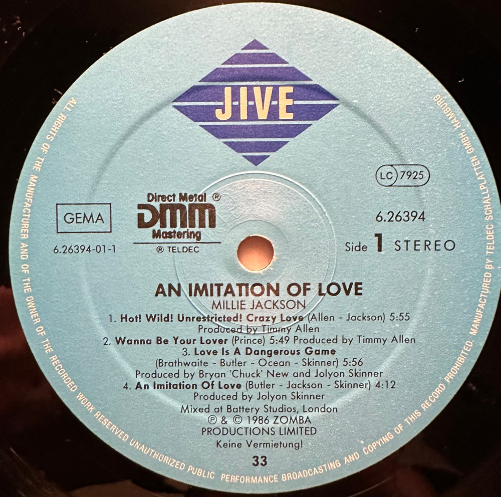 Millie Jackson - An Imitation Of Love (Германия 1986г.)