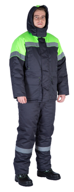 Костюм зимний "Байкит" с полукомбинезоном, т.серый/лимон