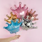 Шар с клапаном (12''/30 см) Мини-фигура, Корона, Золото, 1 шт.