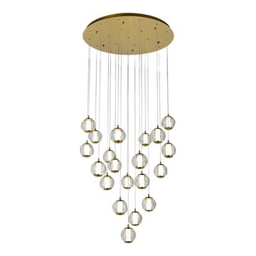 SL6520.303.20 Светильник подвесной ST-Luce латунь/прозрачный с пузырьками воздуха LED 1*100W 4000K HELMI