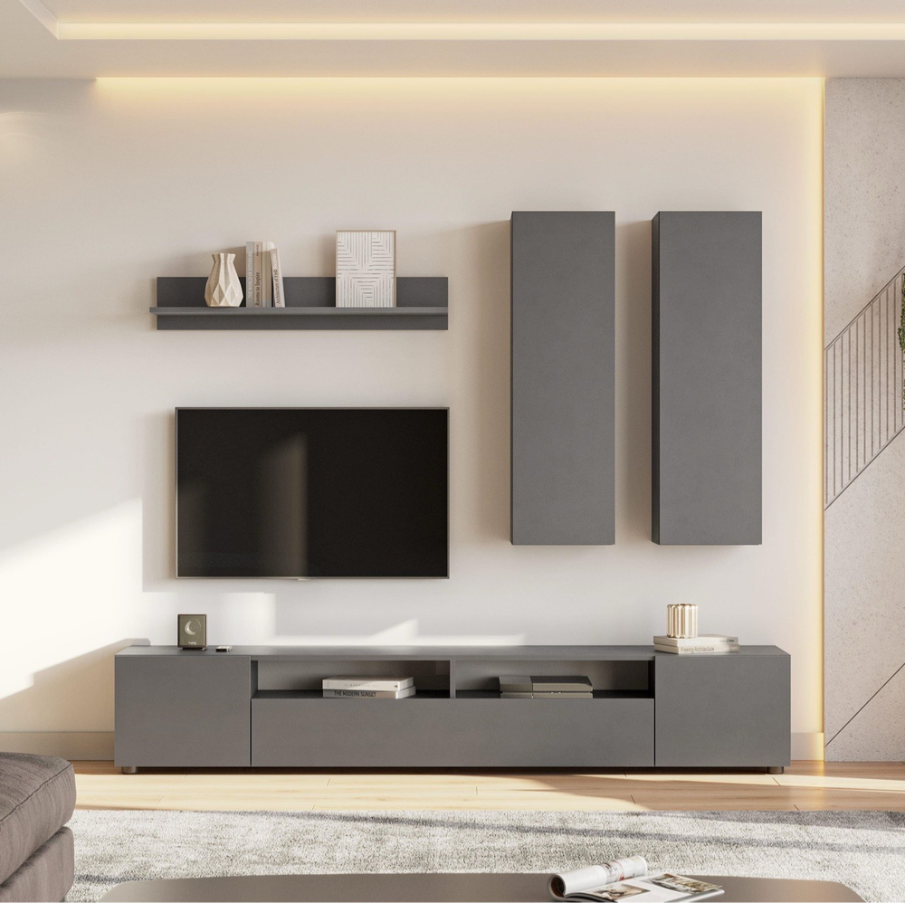 Тумба под ТВ «Денвер» Графит 200 см