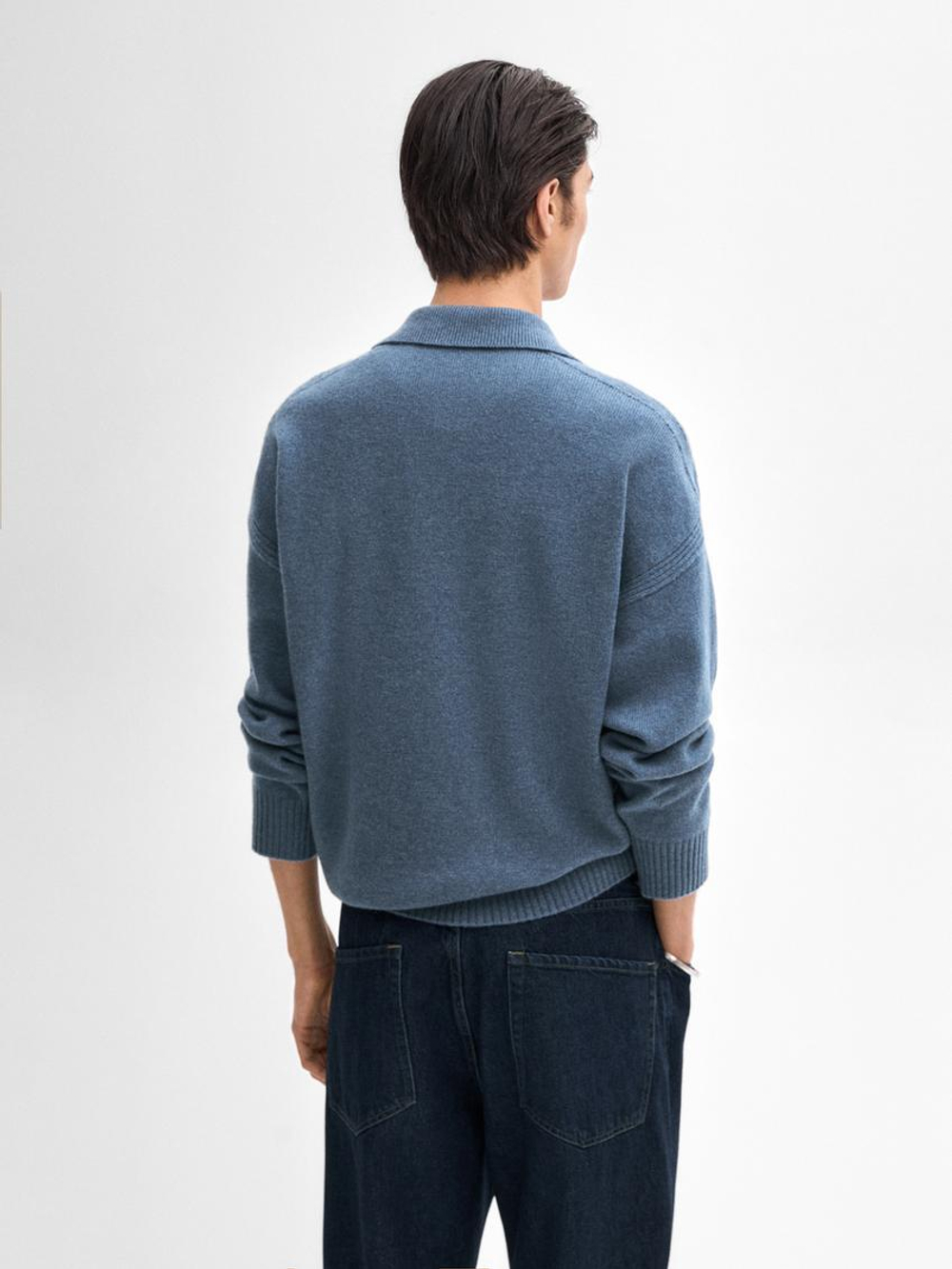 Massimo Dutti Свитер из смесовой шерсти, синий