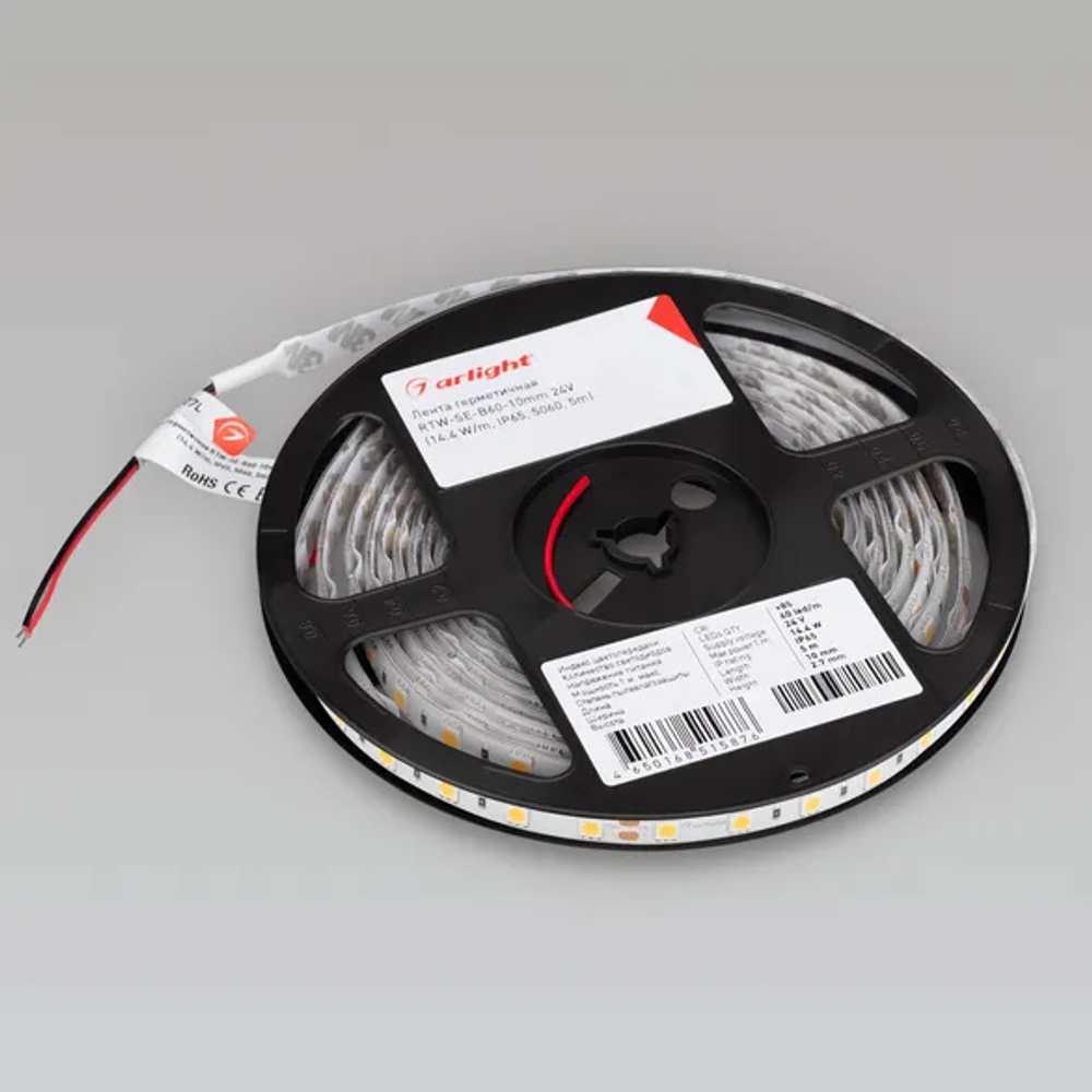 Светодиодная лента герметичная RTW-SE-B60-10mm 24V Day4000 (14.4 W/m, IP65, 5m) (Arlight, -) 015455(3)