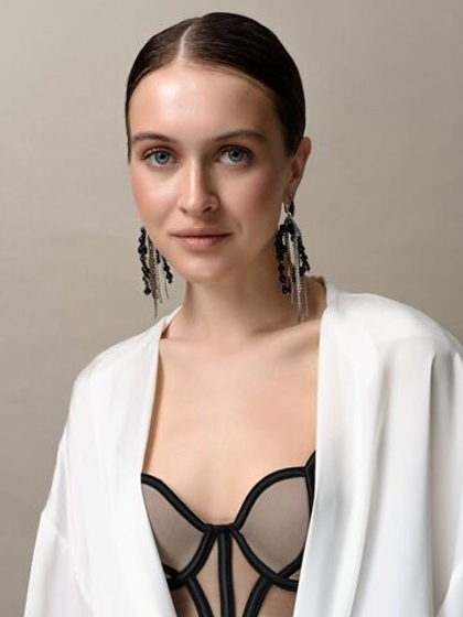 Серьги "Bunches" Black Shine