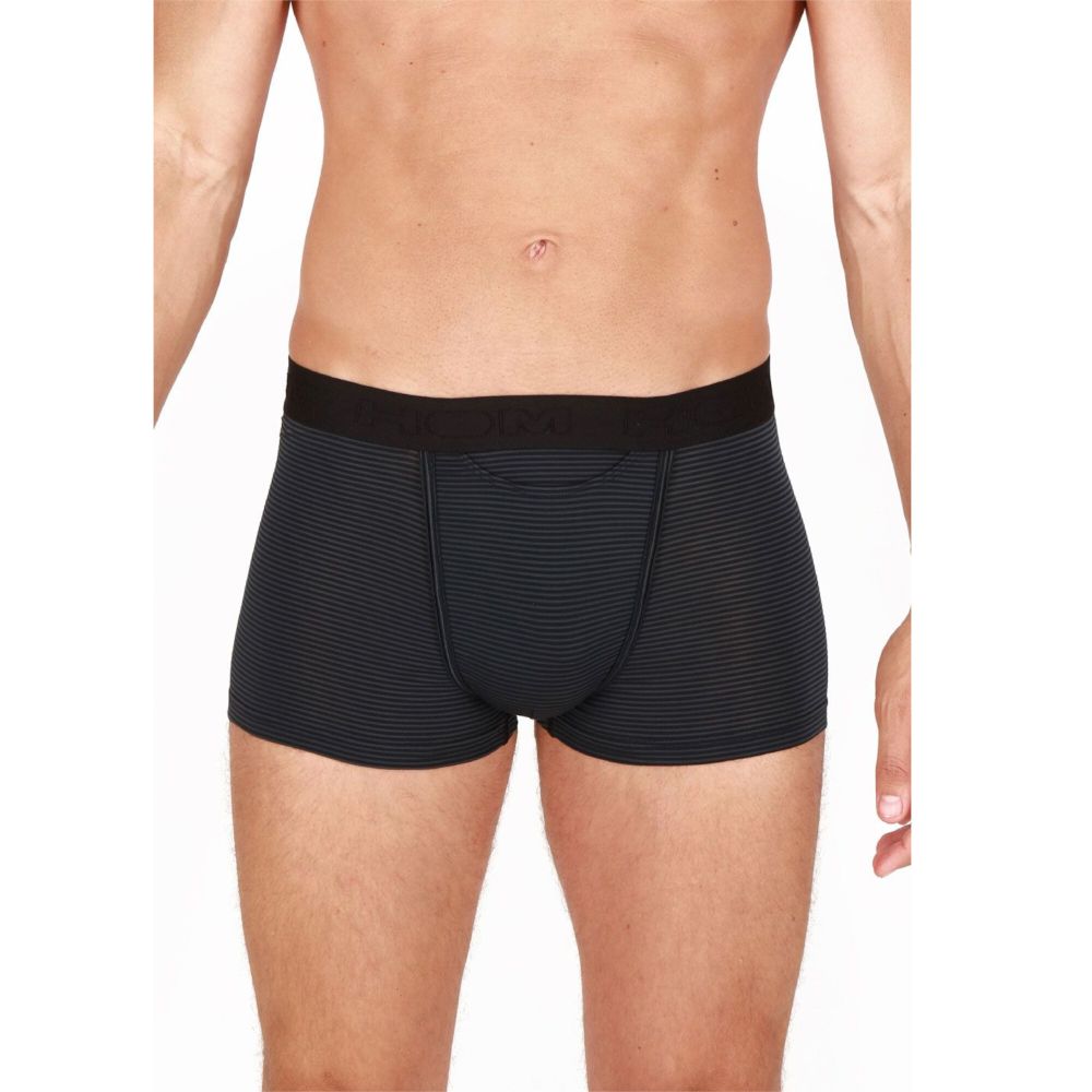 Мужские трусы боксеры черные в полоску HOM SIMON Boxer Briefs HO1 359850_400004