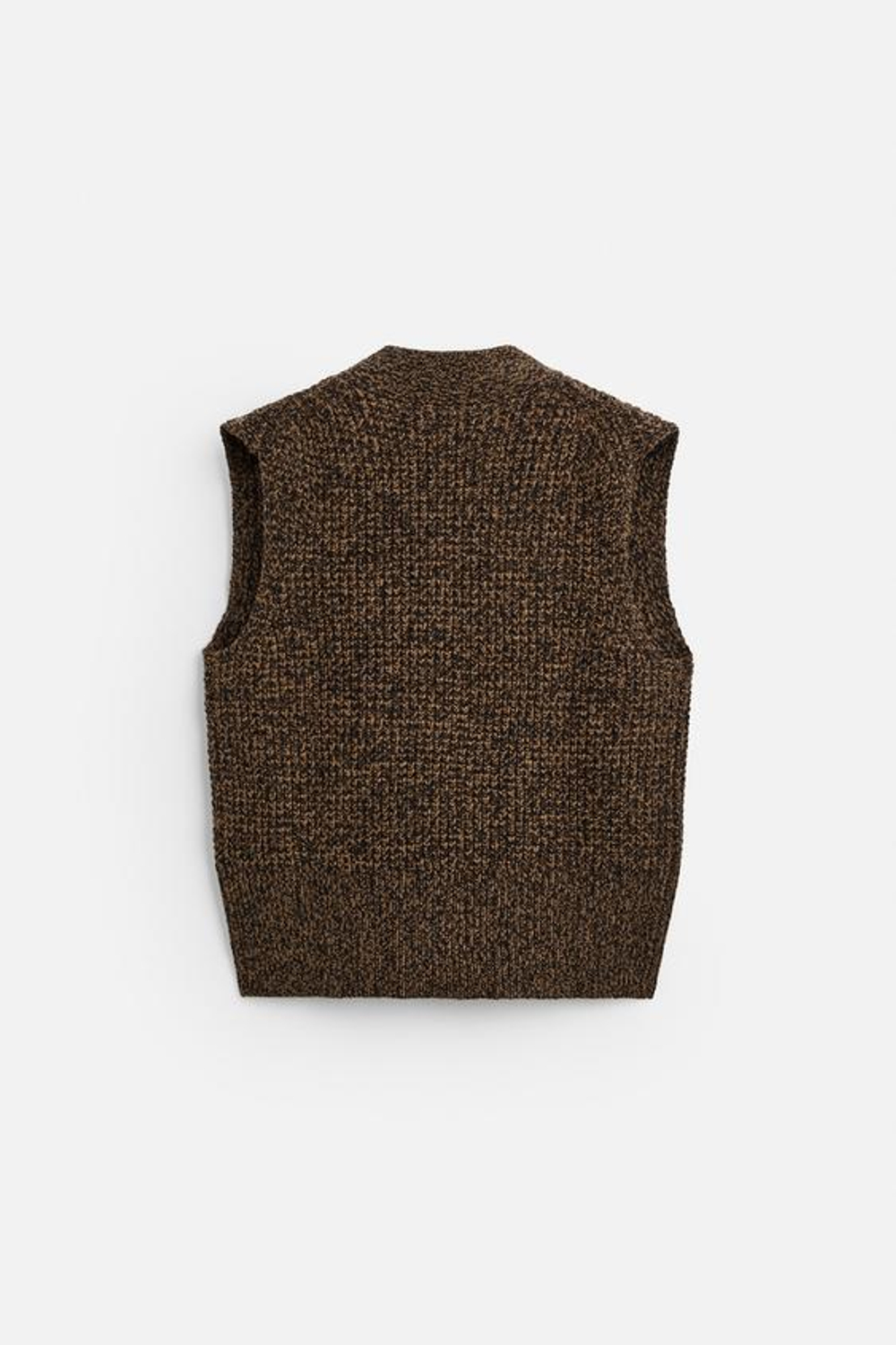 ZARA ЖИЛЕТ ИЗ 100% ШЕРСТИ, КОРИЧНЕВЫЙ