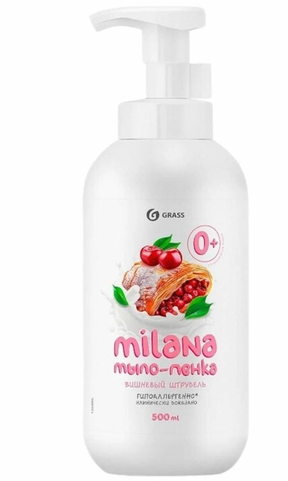 126006 Grass Жидкое мыло-пенка "Milana" вишнёвый штрудель 500мл