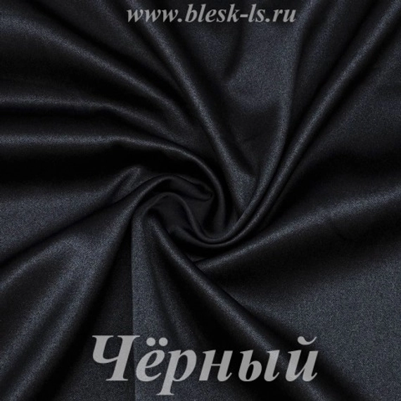 Шелк "Армани" 90гр/м2 - Черный, опт от 10 м