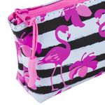 Пенал-косметичка BRAUBERG треугольный, мягкий, "Flamingo", 22х3х8 см, 229254