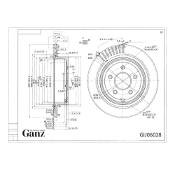 Диск тормозной GANZ задний с покрытием INFINITI FX-35 03 / NISSAN Murano 05-08 Арт.: GIJ06028