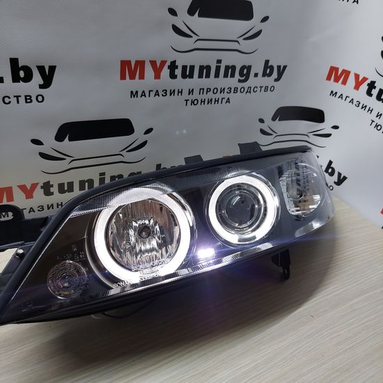 Передние фары Opel Vectra B angel eyes black