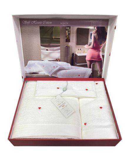 Набор полотенец SOFT HEARTS 3пр 30х50 50х100 и 85х150 Maison Dor (Турция)