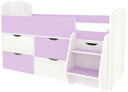 Кровать-чердак КарИВи Малыш 7 Белое Дерево Ирис