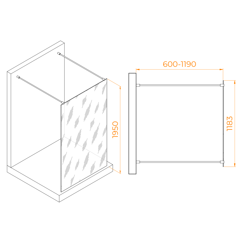 Душевая перегородка RGW WA-016 (Прозрачное, 1200)