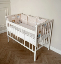 Кроватка детская Промтекс Мини ПЛК белый колесо